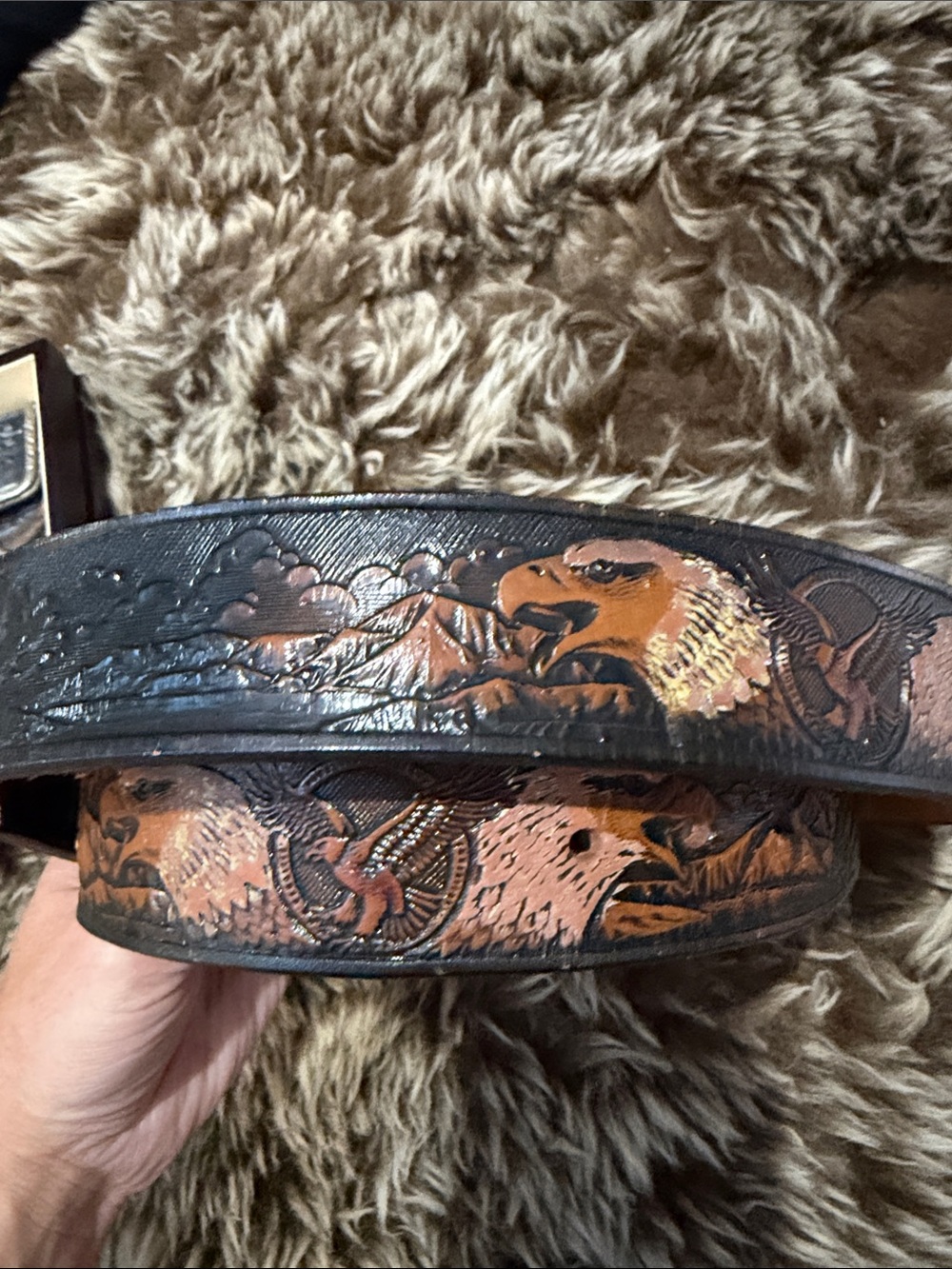 Vintage Leather Eagle Belt - you can add Buckle